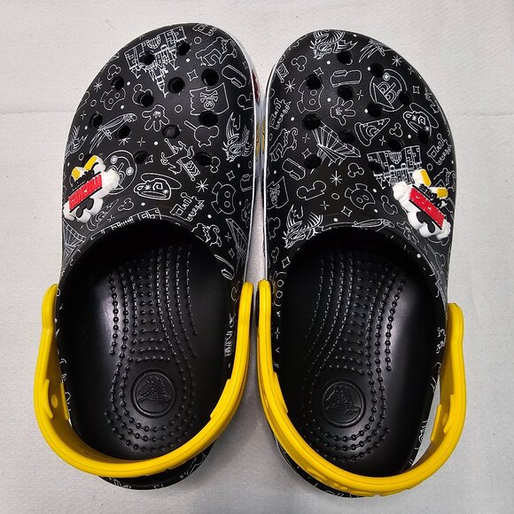 NEW Disney Mickey Mouse Crocs Black Yellow Sides Light Up- Child Size Junior 1 - Picture 5 of 12